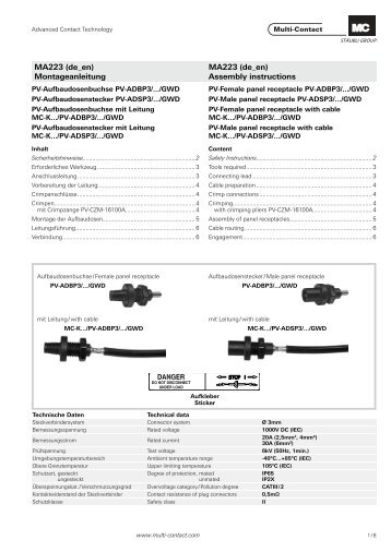 MA223 (de_en) Montageanleitung MA223 (de_en ... - Multi-Contact