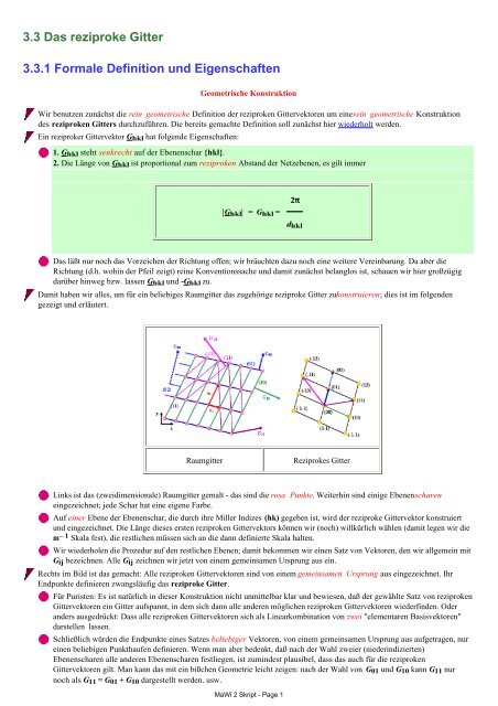 3 3 Das Reziproke Gitter 3 3 1 Formale Definition Und Eigenschaften