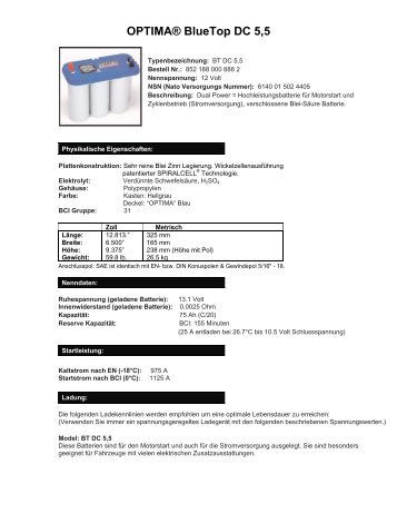 OPTIMA® BlueTop DC 5,5 - horntools.com