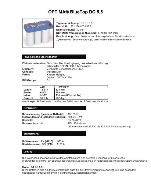 OPTIMA® BlueTop DC 5,5 - horntools.com