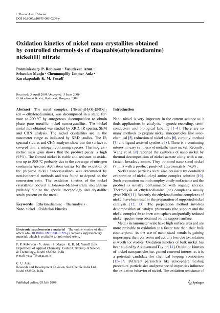 robinson j thermal analysis.pdf - Cochin University of Science and ...