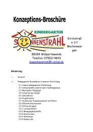 Lesen Sie die Konzeption des Kindergartens Sonnenstrahl