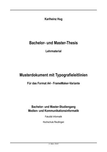 Musterdokument mit Typografieleitlinien - Karlheinz Hug