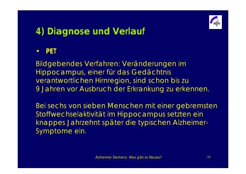 Alzheimer Demenz - Was gibt es Neues? - Praxis Dr.med. Briesenick