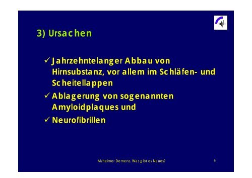 Alzheimer Demenz - Was gibt es Neues? - Praxis Dr.med. Briesenick