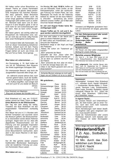 Klubzeitung Juni 2007 - Klub Woterkant