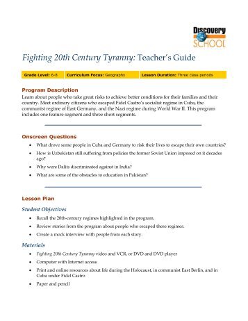 Fighting 20th Century Tyranny - Discovery Education Classroom ...