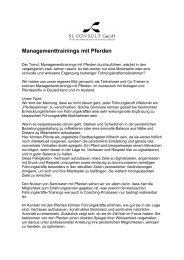 Managementtrainings mit Pferden - SL-Consult GmbH