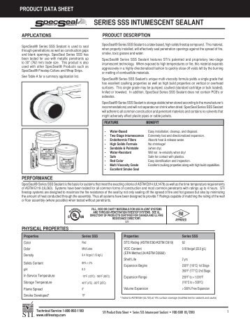 SERIES SSS INTUMESCENT SEALANT