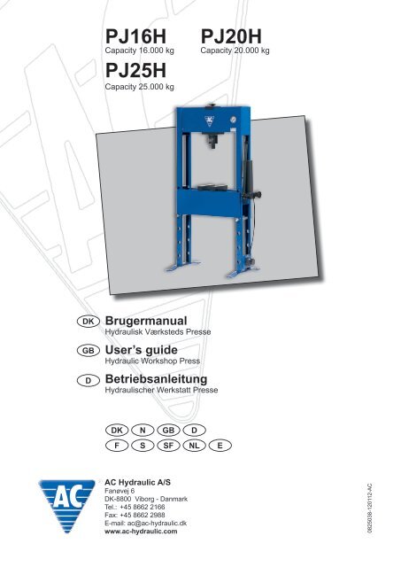 PJ16H PJ25H PJ20H - AC Hydraulic A/S