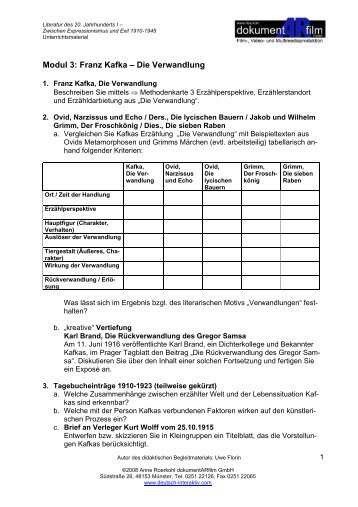 Modul 3: Franz Kafka – Die Verwandlung - edumoodle