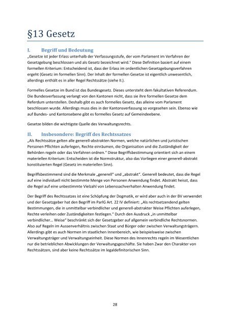 Zusammenfassung Verwaltungstrecht FS 2013 - Studentische ...