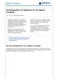 Die Bildqualität von Objektiven für die digitale Fotografie - Schneider ...