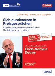 Sich durchsetzen in Preisgesprächen Erich-Norbert Detroy - ÖPWZ