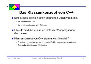 Das Klassenkonzept von C++ - MISTRAL, TU-Muenchen