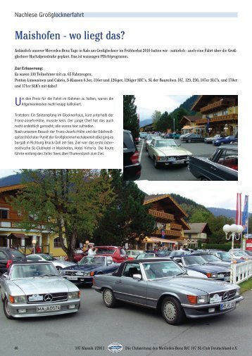 Maishofen - wo liegt das? - Mercedes-Benz SL-Club Austria