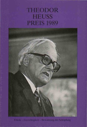 Preisverleihung 1989 - Theodor-Heuss-Stiftung