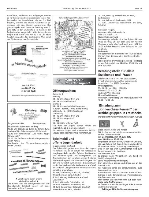 Amtsblatt - Verbandsgemeinde Freinsheim