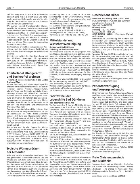 Amtsblatt - Verbandsgemeinde Freinsheim