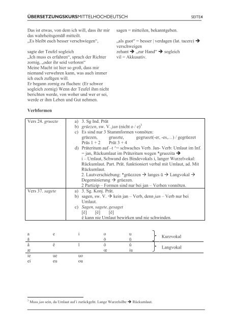 Scriptum Übersetzungskurs Mittelhochdeutsch - Leinstein.de