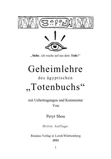 Geheimlehre „Totenbuchs“ - Parzifal eV