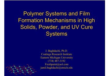 Polymer Systems and Film Formation Mechanisms in High Solids ...