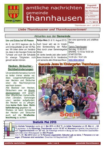 Akt. Gemeinde nachrichten - Gemeinde Thannhausen