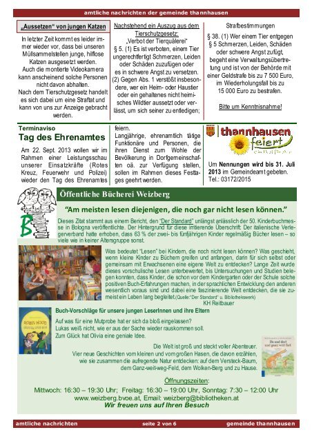 Akt. Gemeinde nachrichten - Gemeinde Thannhausen