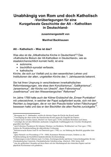 Unabhängig von Rom ....pdf - MJB-Verlag Mehr