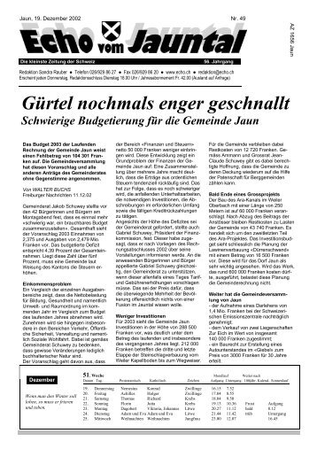 Gürtel nochmals enger geschnallt - Echo vom Jauntal