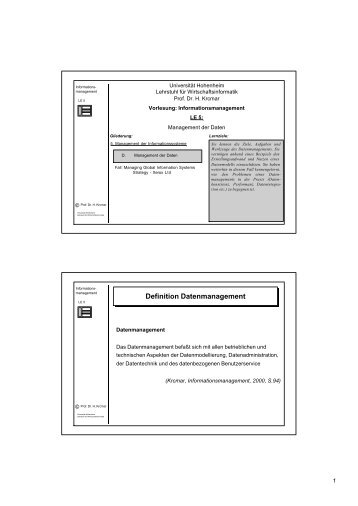 Le5.pdf - Lehrstuhl für Wirtschaftsinformatik