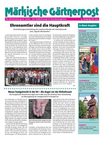 Ausgabe 07 / 2013 - Kreisverband Potsdam der Garten-und ...