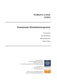 Working Paper 2010 - Kommunales Haushaltsmanagement - eDoc