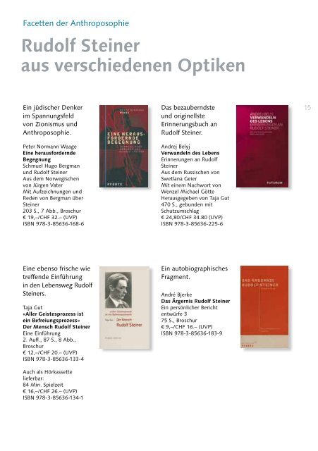 Gesamtverzeichnis 2013 - Rudolf Steiner Verlag