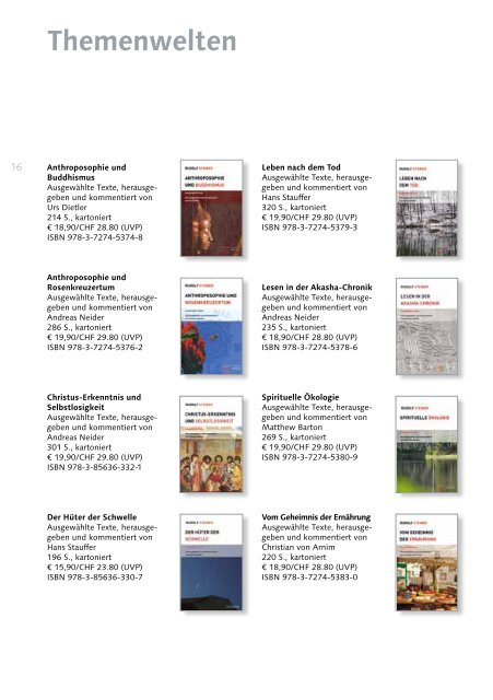 Gesamtverzeichnis 2013 - Rudolf Steiner Verlag