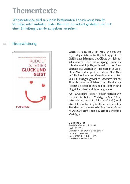 Gesamtverzeichnis 2013 - Rudolf Steiner Verlag