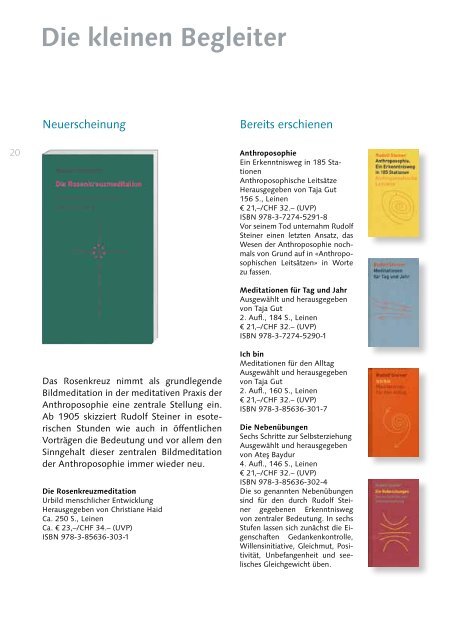 Gesamtverzeichnis 2013 - Rudolf Steiner Verlag