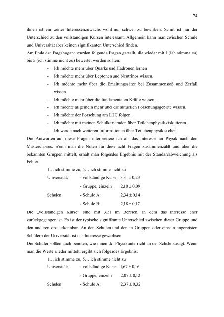 Aufbereitung der CERN - Masterclass für die Durchführung an ...