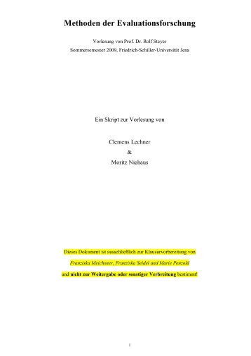 Methoden der Evaluationsforschung - FSR Psychologie - Friedrich ...