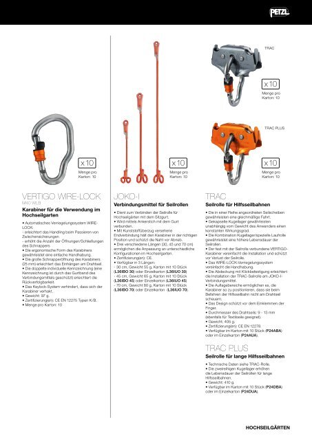 Petzl Hochseilgarten Broschüre 2013 PDF herunterladen - Krah.com