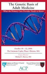 The Genetic Basis of Adult Medicine - HMS-CME