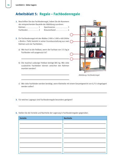 Arbeitsblatt 5: Regale – Fachbodenregale - Christiani