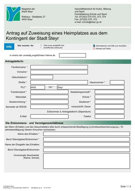 PDF-Formular - Steyr