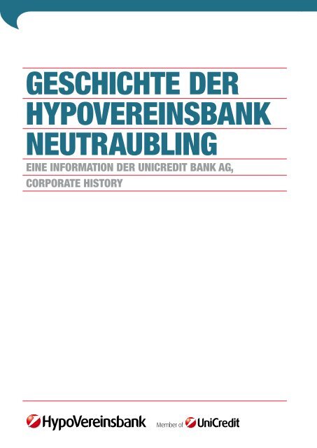 GESCHICHTE DER HYPOVEREINSBANK NEUTRAUBLING