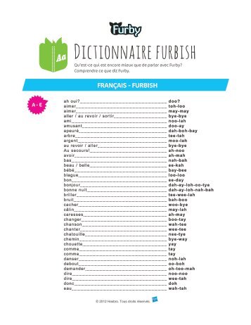 Dictionnaire furbish - Fnac