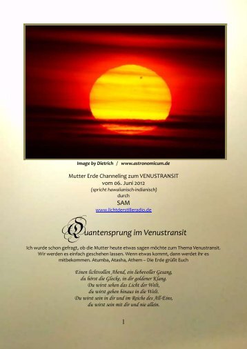 Quantensprung im Venustransit - pachamama 2012