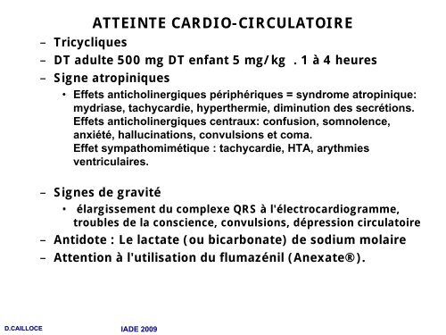 Intoxications médicamenteuses - docsamu