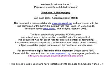 Papuaweb: West Irian Bibliography (Ch.5- text version)