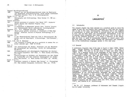 Papuaweb: West Irian Bibliography (Ch.5- text version)