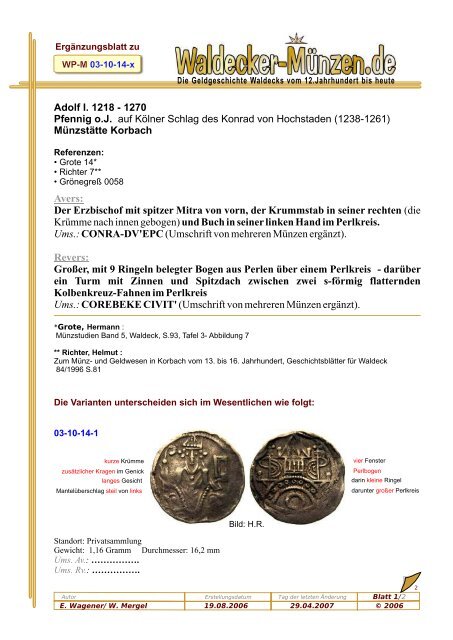 Avers - Waldecker-Münzen